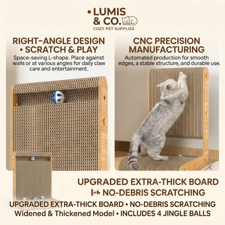 Premium L-Shape Cat Scratcher & Play Station