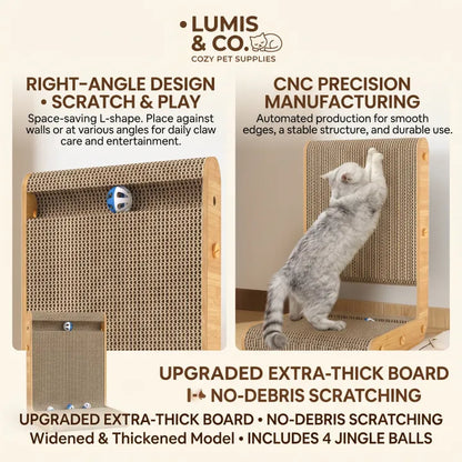 Premium L-Shape Cat Scratcher & Play Station